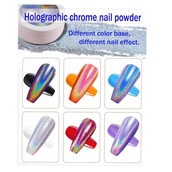 6 Color Chrome Nail Powder Set - Picture 3 of 9